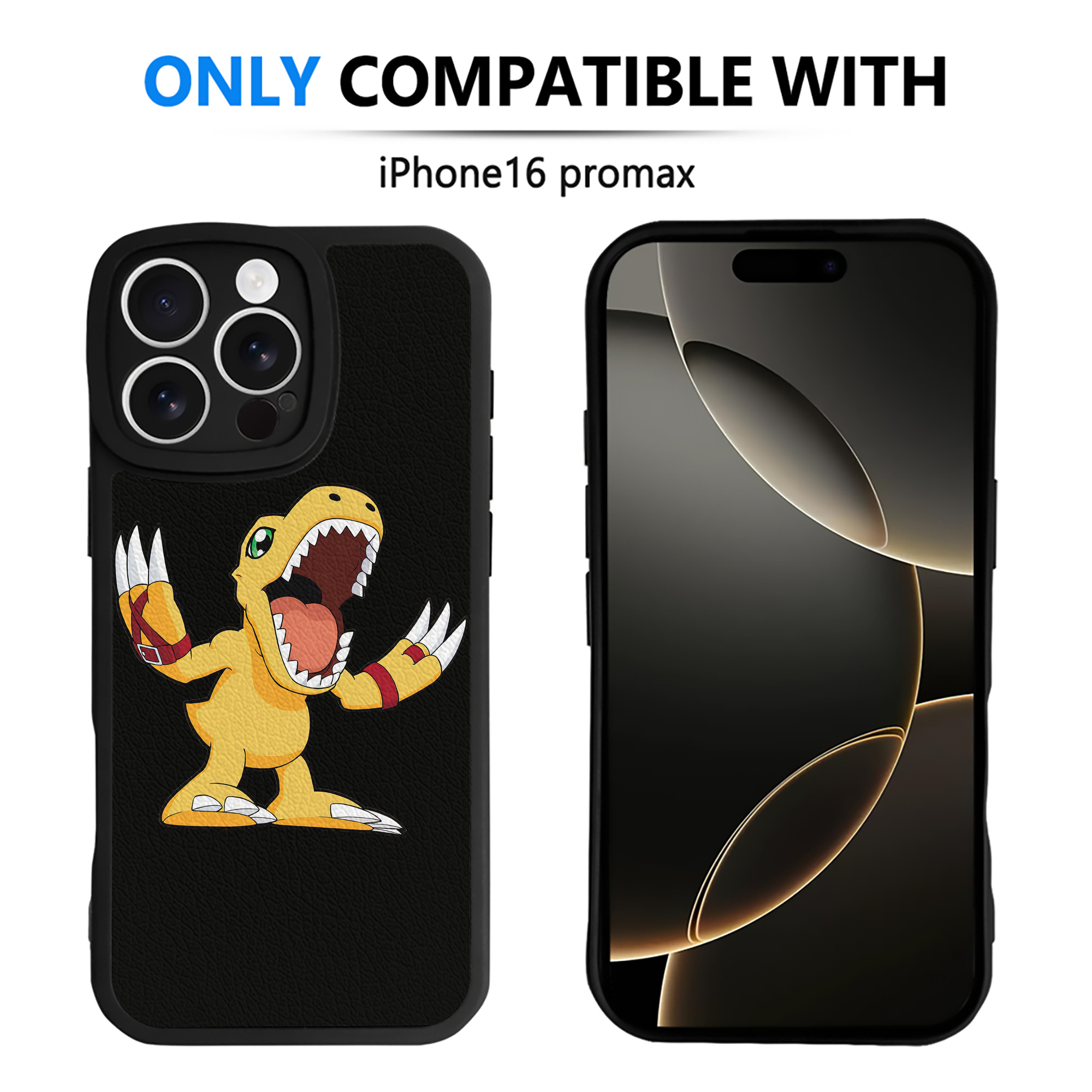 （画像用） Digimon デジタルモンスター/デジモン 【iPhone 16シリーズ対応】シリコンスマホケース（レザー調） 材質：シリコン